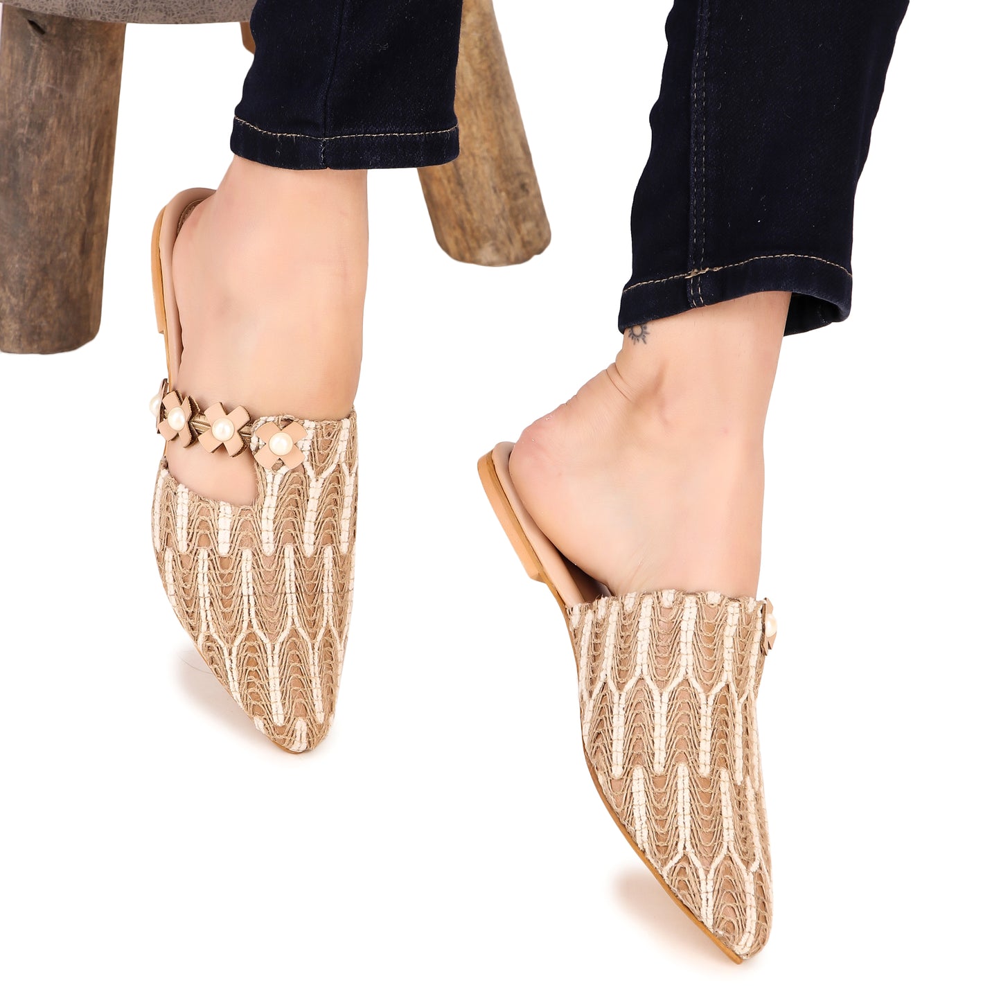 Brown Jute Mules