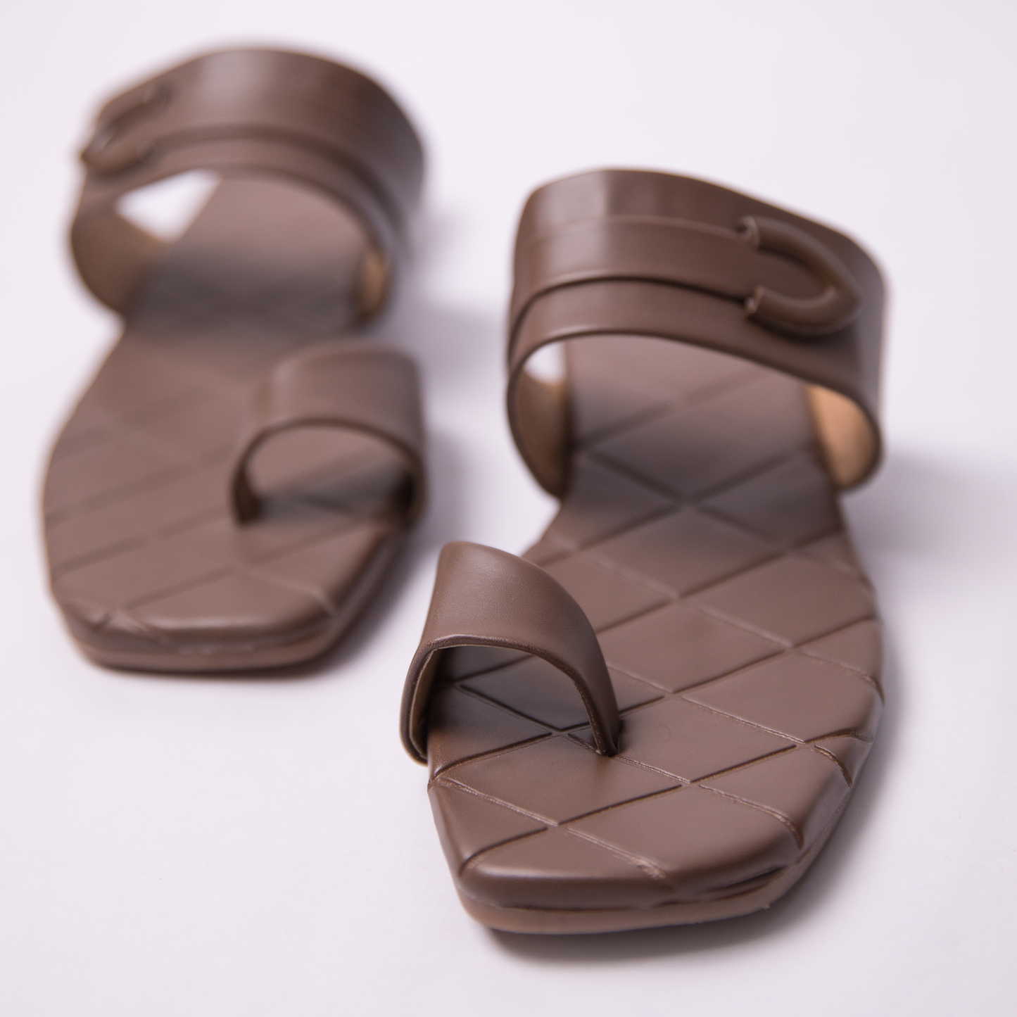 Coffee Brown Strapped sliders