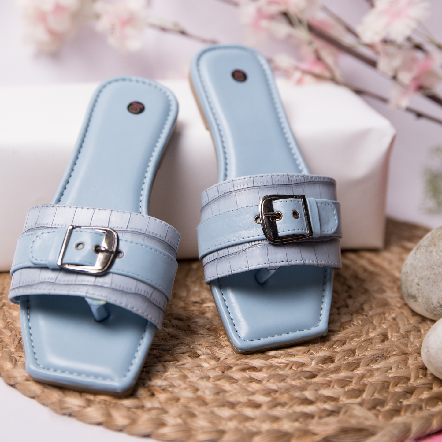 Blue Buckled Sliders