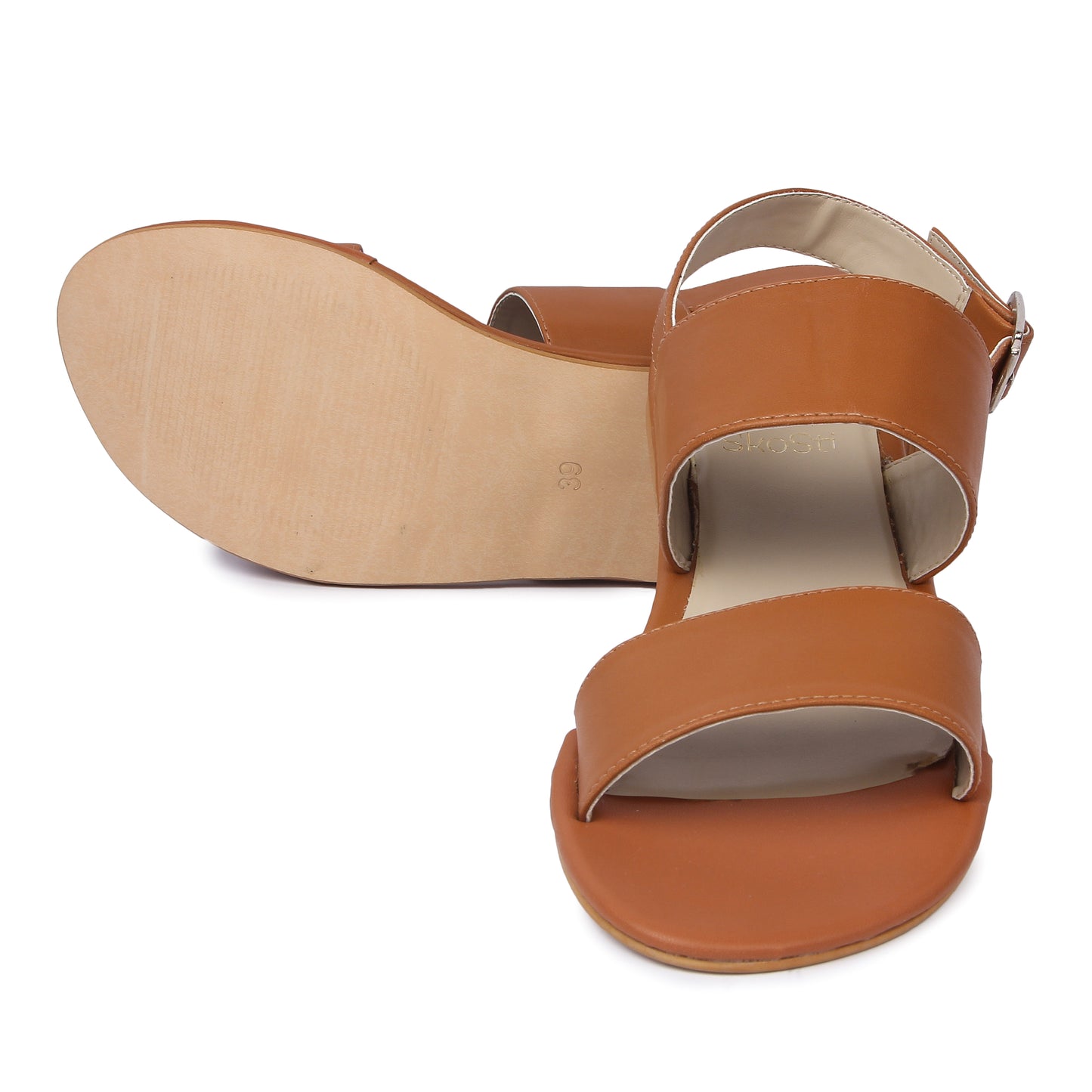 Brown Buckled Sandals